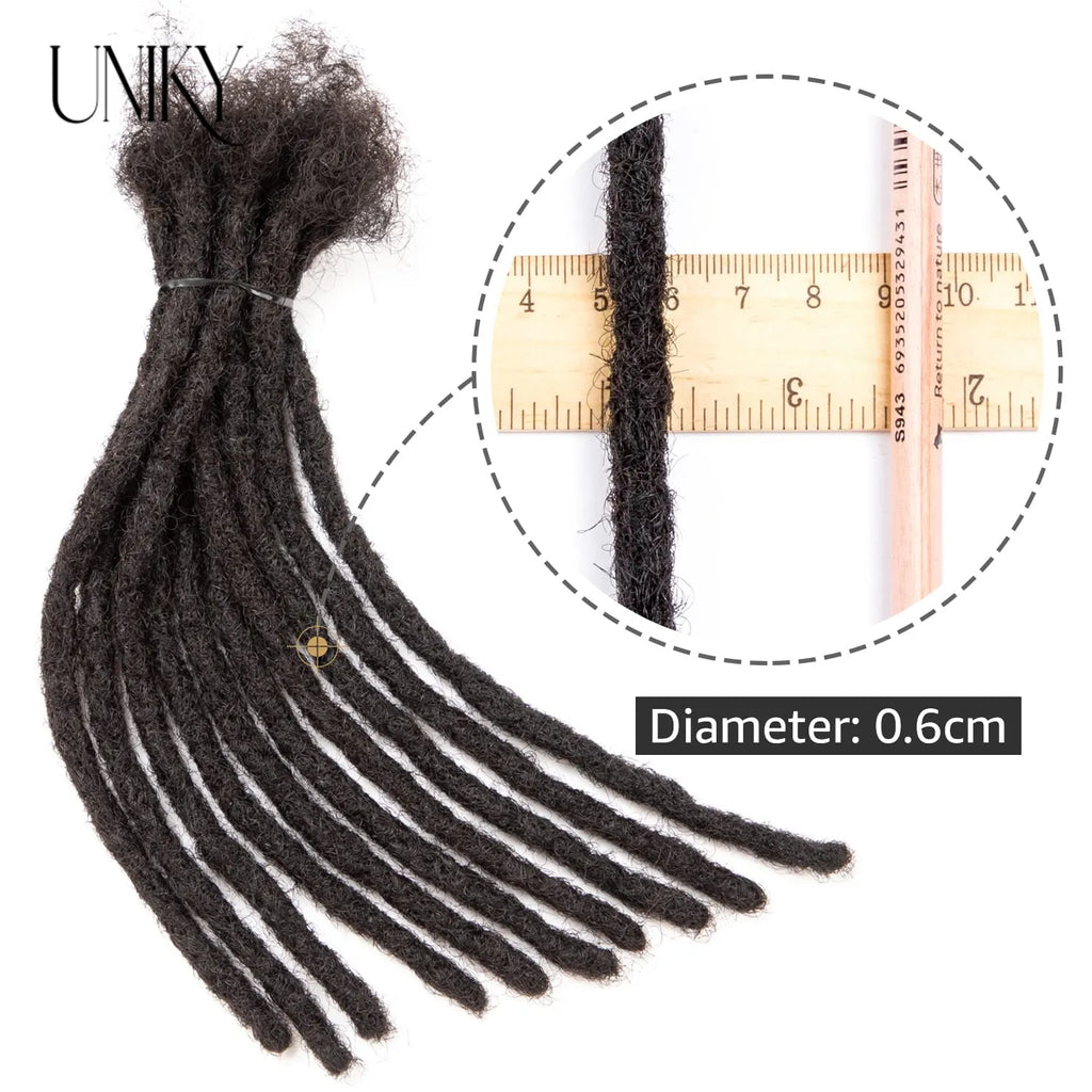 100% Human Hair Soft Handmade Permanent Dreadlock Extensions .02cm 12inch outlet 60ct